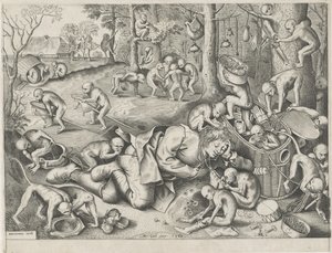 kjøpmann ranet av aper av Pieter van der Heyden