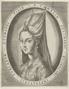 Portrett av Camalia, datter av Suleyman I den store portretter av herskere (serietittel) av Pieter van der Heyden