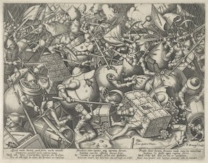 Kamp mellom pengesekkene og pengekistene av Pieter van der Heyden