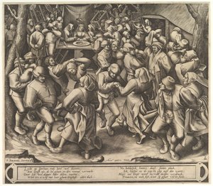 Bondebryllupsdansen, etter 1570. av Pieter van der Heyden