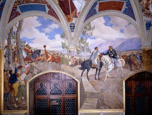 Victor Emanuel II Møte Giuseppe Garibaldi på Teano av Pietro Aldi