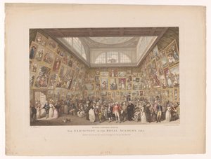 Tentoonstelling in de Royal Academy i Londen i 1787 The Exhibition of the Royal Academy, 1787 (tittel på objekt)