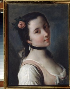 En jente med en rose av Pietro Antonio Rotari