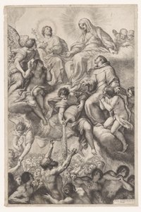 Mary, Joseph og Anthony of Padua som forbedere for sjeler i skjærsilden av Pietro Antonio de Pietri