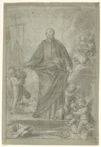 St Cajetan av Thiene (?) omgitt av putti av Pietro Antonio de Pietri