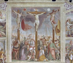 Korsfestelse (fresko) av Pietro Baschenis