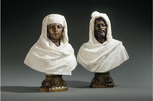 Byster av en sjeik og en sjeik, ca. 1865-70 av Pietro Calvi