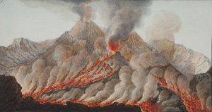 Plate X fra Campi Phlegraei: Observasjoner av vulkanene på de to Siciliene av William Hamilton, 1776 (wc på papir) av Pietro Fabris
