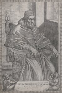 Portrett av pave Sixtus V, 1585. av Pietro Facchetti