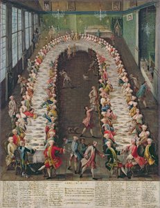 Banketten på Casa Nani, gitt til ære for deres gjest, Clemente Augusto, kurfyrste erkebiskop av Köln, 9. september 1755