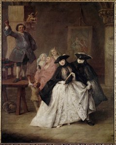 Sjarlatanen (Il ciarlatano) - Maleri av Pietro Longhi (1702-1785), olje på lerret, 62x50 cm