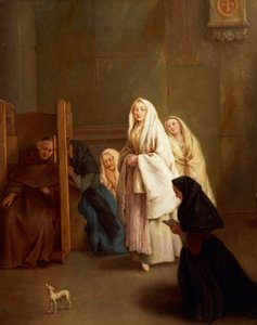 De syv sakramenter: Bekjennelse, av Pietro Longhi (1701-1785), olje på lerret, 61x50 cm, før 1755-57, av Pietro Longhi