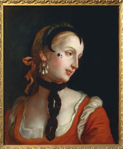 Venezia: Woman with a Beauty Spot, av Pietro Longhi av Pietro Longhi