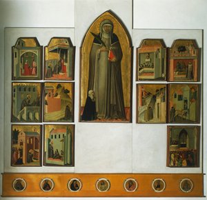 Altertavle av velsignet ydmykhet av Pietro Lorenzetti (ca. 1280-1348), tempera og gull på panel av Pietro Lorenzetti