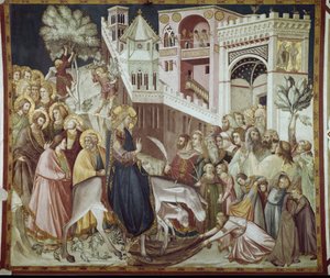 Kristi inntog i Jerusalem - Fresco av Pietro Lorenzetti (1280-1348)