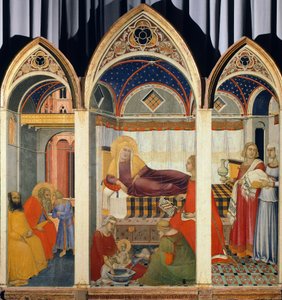 Jomfruens fødsel, av Pietro Lorenzetti (ca 1280-ca 1348) av Pietro Lorenzetti