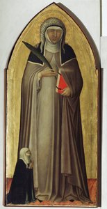 Polyptyk av livet til Beata Umilta (detalj av Beata) - Detrempe på tre av Pietro Lorenzetti