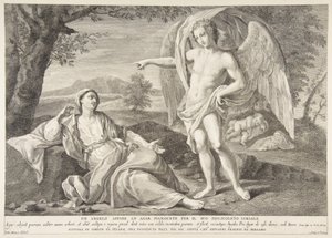 En engel viser seg for Hagar, 1727-72.