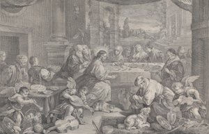 Kristus gjorde vann til vin ved bryllupet i Kana, 1743-63.
