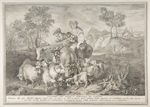 Jakob passet Labans flokk Jakob, fôret Labans flokk, 1743-63. av Pietro Monaco