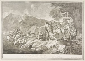 Miraklet med det bitre vannet gjorde søte Il Miracolo delle Acque Bare Mutate i Dol ..., 1743-63. av Pietro Monaco