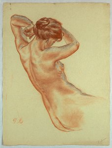 Halvfigur av en sittende naken kvinne av Pietro Montana