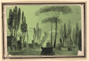 Scenedesign, trapper mellom gravene av Pietro Narducci