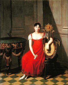 Dame med en harpelut (olje på panel) av Pietro Nocchi