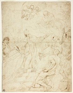 Helgen som viser seg for hersker (recto); Flying Putto (verso)