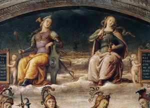 Modenhet og måtehold, detalj (fresco av Pietro Perugino