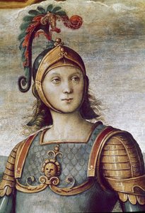 Horatius Cocles, detalj om styrke og måtehold (Fresco av Pietro Perugino