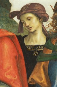 Jeremia, detalj fra den hellige far med profeter og sibyller av Pietro Perugino