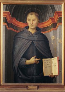 Nicolas de Tolentino (1245-1305) - Saint Nicholas of Tolentino par Perugino (ca. 1450-1523). Olje på lerret, størrelse: 79x62, Palazzo Barberini, Roma av Pietro Perugino
