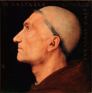 Portrett av Don Baldassarre av Antonio di Angelo, munk fra klosteret Vallombrosa Profil av en munk fra klosteret Vallombreuse. Maleri av Pietro Vannucci dit il Perugino (The Perugin av Pietro Perugino