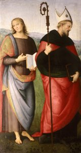 St. Johannes evangelisten og St. Augustin av Hippo, ca. 1502-21 av Pietro Perugino