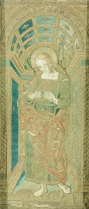St John the Evangelist, av Pietro Perugino (ca. 1450-1523), broderi i silke, gull og sølv av Pietro Perugino