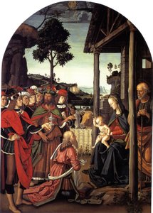Tilbedelsen av magiene, ca. 1470-1480 av Pietro Perugino