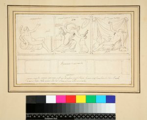 En vegg med tre panelspenn) av Pietro Santi Bartoli