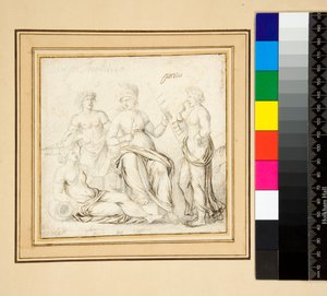 Athena og tre kvinner. (penn og blyant) av Pietro Santi Bartoli
