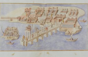 MS Gen 1496 Harbour Scene, 1674 av Pietro Santi Bartoli