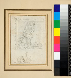 The Cippus of M. Julius Victor (blyant) av Pietro Santi Bartoli