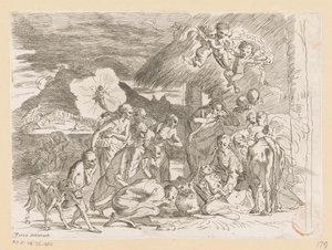 Tilbedelse av hyrdene av Pietro Testa
