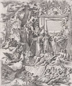 En allegori til ære for ankomsten av kardinal Franciotti som biskop av Lucca, 1680-1700. av Pietro Testa