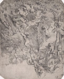 Venus hage, bevis avtrykk av øvre venstre hjørne, ca. 1631-37. av Pietro Testa