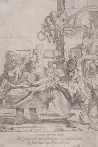 Martyrdøden til den hellige Erasmus som ligger nedbrutt og har fjernet innmaten, to putti a..., ca. 1630.