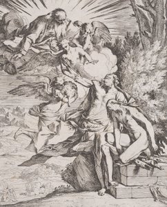 Isaks ofring av hans far Abraham, ca. 1640-42. av Pietro Testa