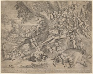 Venus og Adonis av Pietro Testa