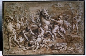 ""La conversion de saint Paul"" (The Conversion of Saint Paul) Blekktegning av Pietro Berrettini dit Pietro da Cortona av Pietro da Cortona