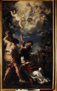 St. Stefans martyrium. St. Stefans martyrium. Maleri av Pierre de Cortona (Pietro Berrettini kjent som Pietro da Cortona