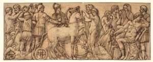 Frise fra en romersk sarkofag(?) av Pietro da Cortona